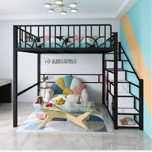 높이가 있는 침대, 연철 테이블과 캐비닛이 결합된 로프트, 복층형 2층 틸라스 기숙사, 작은 아파트 공간