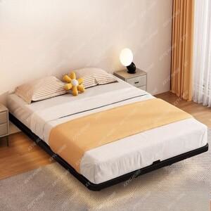 CX 단조 철제 침대 옆이 없는 다다미형 카본 스틸 프레임 등받이 침실용 가정용