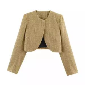 스트레인지 여성용 코트 정장자켓 반정장 춘추 데일리룩 메탈사 KUK3