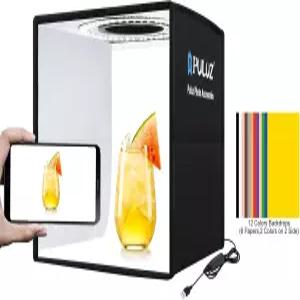 PULUZ 미니 사진 스튜디오 조명 상자 휴대용 접이식 부스 CRI 95 96개 LED 6종 양면 색상 배경 9.8 x 인치