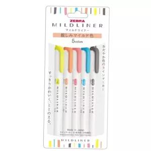 공부용 제브라 형광펜 마일드라이너 WKT7-N-5C 5색세트