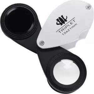 쥬비퍼프라이스 폴더블 제이드라이트 필터 보석 에메랄드 그린 스톤용 15배 확대 유리 테스터 식별자 도구