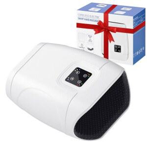 및 손목 터널 를 위한 JQX 무선 온열 손 마사지기 - 공기압 진동을 이용한 3단계 압박 요법, 여성/남성용 충전식 선물 (화이트)