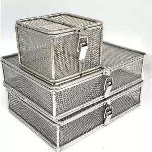 사각 높이 정리함 메쉬 철제바구니 물류 케이지 대형 이동식