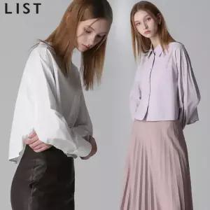 리스트 코튼 오버핏 크롭 셔츠