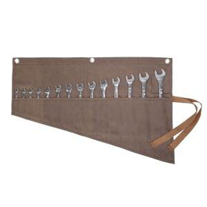 렌치 롤업 파우치, 공구 롤 헤비 듀티 왁스 캔버스 공구 정리 가방(그레이) 14개 포켓 포함