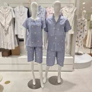 [AK수원점] [비비안] CR 고밀도 고양이 잔체크 커플 파자마세트 WP8896RMP8896B