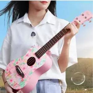 핑크 우쿨렐레 벚꽃 패턴 초보자 사쿠라 학생 입문용 우쿠렐라