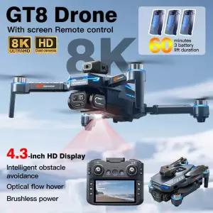 드론 Xiaomi GT8 8K 전문 듀얼 카메라 GPS FPV 브러시리스 모터 호버링 접이식 쿼드콥터 RC 완구
