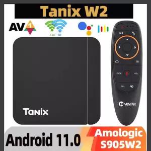 셋톱박스 Tanix W2 스마트 TV 박스 안드로이드 11 Amlogic S905W2 2GB 16GB H265 AV1 듀얼 와이파이 HDR 10