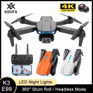 드론 KBDFA K3 E99 Pro 전문 Quadcopter 장애물 회피 RC 헬리콥터 4K 듀얼 카메라 Dron 완구