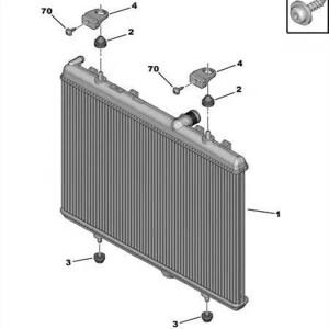 푸조에 적합 206 207 3008 T73 RCZ CitroenC4 C5 DS5라디에이터 고정 브래킷 유연한 라이닝 콘덴서 고무