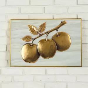 꾸미아트 골드프레임 600x400 사과입체 달마도 팔마도 풍수인테리어 그림액자