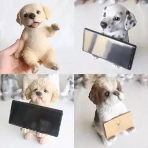 고양이장식품 강아지 고양이 장식품 핸드폰 명함 거치대
