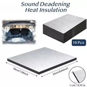 호환  10PCS 10mm 자동차 소음 감소 매트 알루미늄 호일 단열 방음 폼 소음 감소 패드 자동차 도어 루프 후