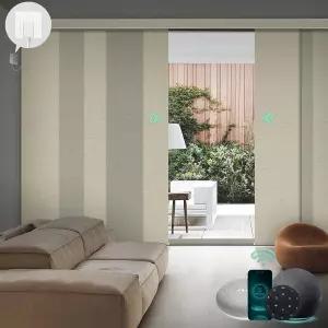 Yoolax 커스텀 XL 스마트 슬라이딩 도어 블라인드 알렉사와 호환되는 전동 패널 유리문용 광 필터링 수직