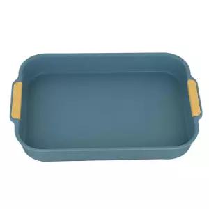 트레이 토끼 쓰레기통 부드러운 모서리 분리형 디자인 강화된 그리드 흰색 파란색 애완동물 훈련용