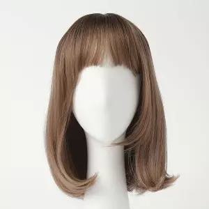 [오너클랜]TBZ 중단발 C컬펌 애쉬핑크브라운 통가발 헤어가발