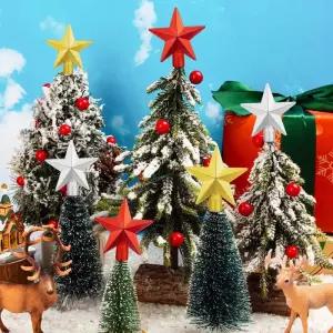 미니 크리스마스 트리 토퍼 작은 스타 탑 장식품 장식을위한