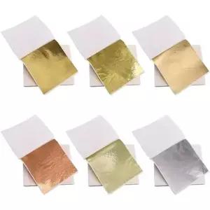 트레싱지 트레이싱지 모조 금 은 구리 호일 종이 공예 잎 플 시트 송진 캔들 석고 아트 네일 홈 100개