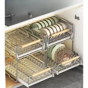 부엌 그릇 정리 양념 정리대 보관대 조미료 슬라이드