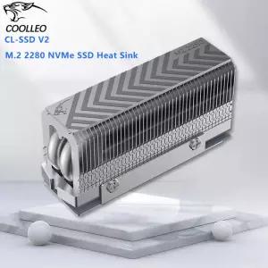 그래픽카드써멀패드 방열패드 COOLLEO M2 2280 NVMe SSD 방열판 2개 히트파이프 쿨러148Wmk 열 패드