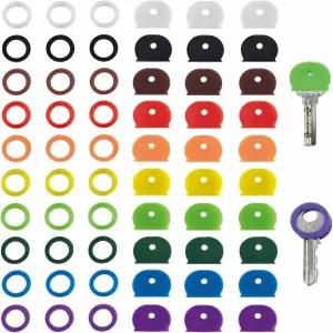 60피스 키 컬러 커버 플라스틱 식별자 2 스타일 10 가지 모듬 토퍼 하우스 조직 링