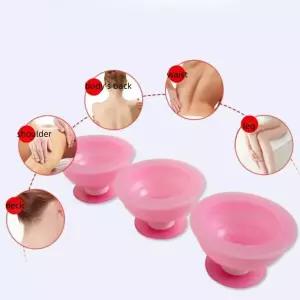 4-핑크 실리콘 흡입 컵 마사지 패드 근육 이완에 사용 전신 진공 마사지기