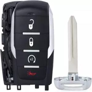 큐 키 포브 케이스 교체 스마트 리모컨 커버 4 버튼 RAM 1500 2019년 2020년 2021년 2022년 FCC ID