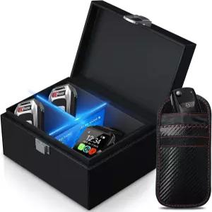 자동차 키용 패러데이 백이 있는 오큐베이프 박스 포브 프로텍터 케이지 신호 차단기 차단