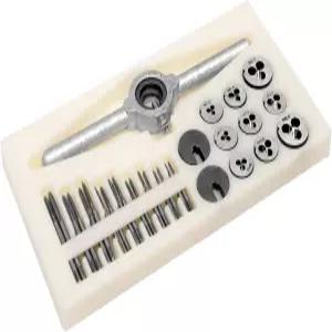 QingYJ 31pcs 미니 탭 앤 다이 세트 M1에서 M2.5 내부 및 외부 스레드를 위한 수리 키트 U7V-9PB-MX3394