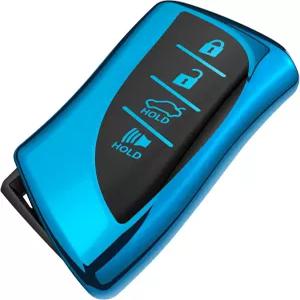 렉서스 키 포브 커버용 투켈렌 ES350 UX200 LS500H LC500h 스마트 리모컨 키(파란색)용 프리미엄 소프트