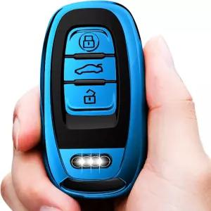 투켈렌 아우디 키 포브 커버 케이스 프리미엄 소프트 TPU 360도 풀 프로텍션 쉘 R8 Q5 Q7 S3 S4 S6 S8 SQ5