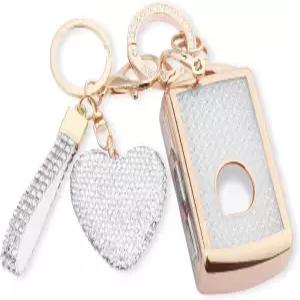 메룬스 다이아몬드 블링 키체인이 장착된 볼보 키포브 커버 XC40 S90 2021 스마트 골드 클리어용 자동차