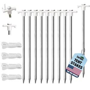 아연 도금 방지 캠핑 1개 팝업 2X3M 앵커 스토퍼 튼튼 4X10피트 화이트 가족 말뚝