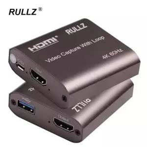 HDMI캡쳐보드 녹화 방송 Rullz 4K 60Hz HDMI 비디오 캡처 카드 TV 루프 1080P 게임 박스 PS4 카메라 USB 20
