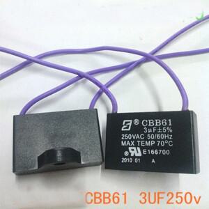 2유선 모터 구동 시동 커패시터, CBB61 250VAC 3uF 5%, 50Hz, 개