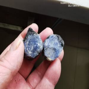 희귀 천연석 및 미네랄 블루 커런덤, 거친 사파이어 원석 표본, 100g