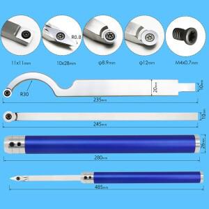 TASP 카바이드 목재 터닝 치즐 도구, 11mm 러퍼, 피니셔, 다이아몬드 디테일러, 선반용 스완 넥 홀로어