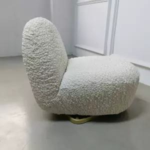 라이트 럭셔리 화이트 꼬불이 뽀글이 카페 1인 의자 북유럽 커버 구름소파
