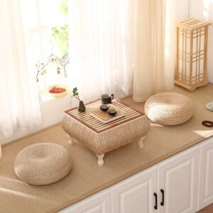 일본 등나무 다다미 테이블 발코니 베이 창 작은 끝 낮은 커피 침실 바닥 광장 이불 쿠션