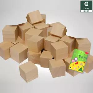 큰솔스토밍 쌓기나무 원목 큐브블럭 4cm 퍼즐 블록 미니북 세트 쌓기놀이 (32pcs)