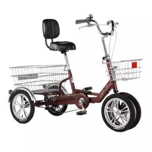 성인용 세발자전거 바구니 경량 세발 짐칸 소형 자전거 트라이크 접이식 노인 중년 삼발이126729