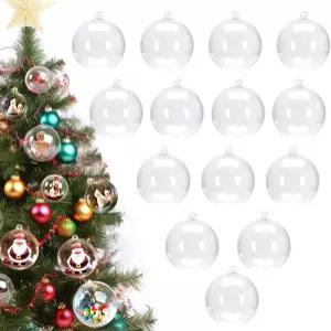 럭스티 필러블 아크릴 볼 장식 20팩 3.9인치/100mm 투명한 DIY 공예용 빈 걸이 크리스마스 트리 결혼식 및