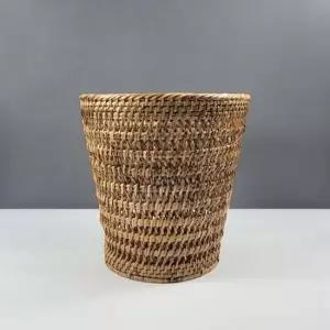 라탄공예 천연 수공예 라탄 메쉬 웨이스트 바스켓 소