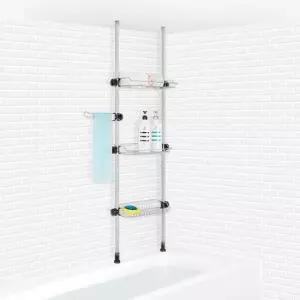 욕조선반 H-기둥식욕조위선반 400 3단 욕실사각 선반대 수건장