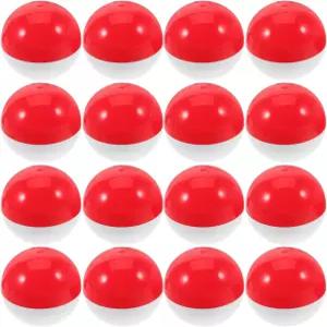 BESTONZON 투명 플라스틱 충전식 장식 공 50팩 DIY 크리스마스 트리 껌볼 기계용 빨간색과 흰색이 포함된