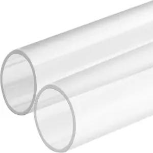 Luomorgo 2팩 투명 PC 리지드 튜빙 파이프 0.24인치 6mm ID x OD 길이 어항용 원형 플라스틱 튜브 수도관