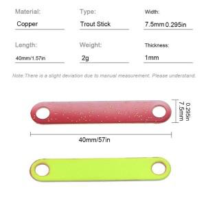 6개/몫 PescaTrout 스틱 얼음 낚시 숟가락 4cm 2g  미끼 구리 금속 송어 파이크 퍼치에 대한