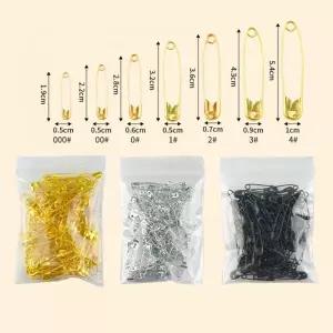 시침핀 100개 안전 핀 바느질 실버 금속 바늘 대형 스몰 브로치 의류